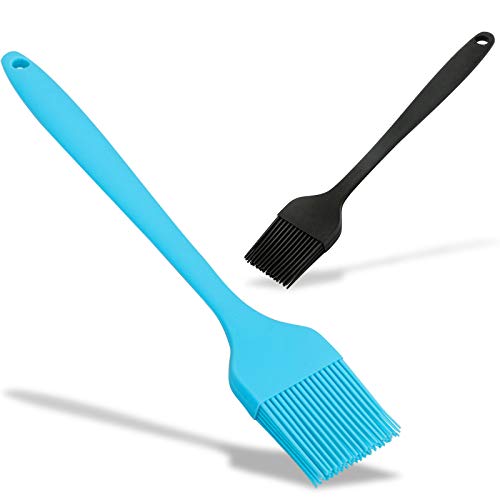 Silicone Basting Brush Premium Baking Brush  for Cooking Grilling  Marinating BBQ Pastry Sauce Butter Oil Turkey and Desserts Baking  Heat Resistant Barbecue Utensil Set of 2